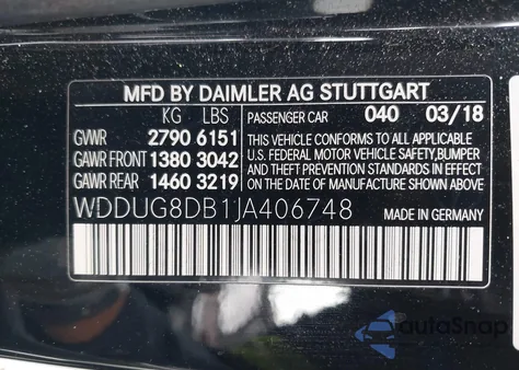 2018 Mercedes-Benz S-Class S 560 z USA, uszkodzony, nr VIN WDDUG8DB1JA406748